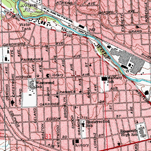 Topographic Map of Holy Cross Spiritual Church, OH