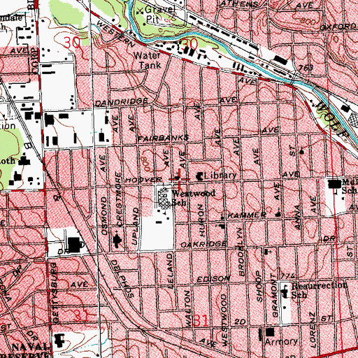 Topographic Map of Wayman Chapel African Methodist Episcopal, OH