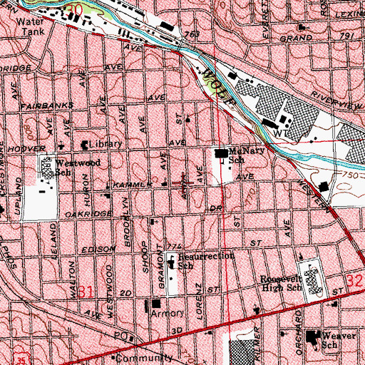 Topographic Map of Mount Hermon Missionary Baptist Church, OH