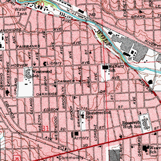 Topographic Map of First Wesleyan Church, OH