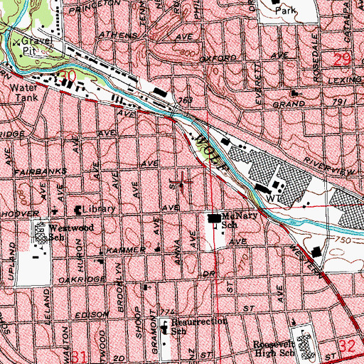 Topographic Map of Calvary Missionary Baptist Church, OH
