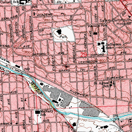Topographic Map of United Missionary Baptist Church, OH