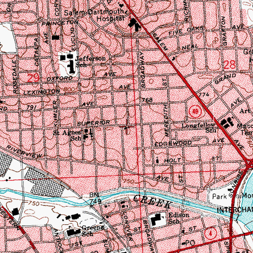Topographic Map of Full Gospel Church of the Living God, OH