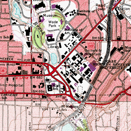 Topographic Map of Amasa Stone Chapel, OH