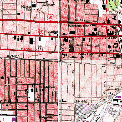 Topographic Map of Antioch Missionary Baptist Church, OH
