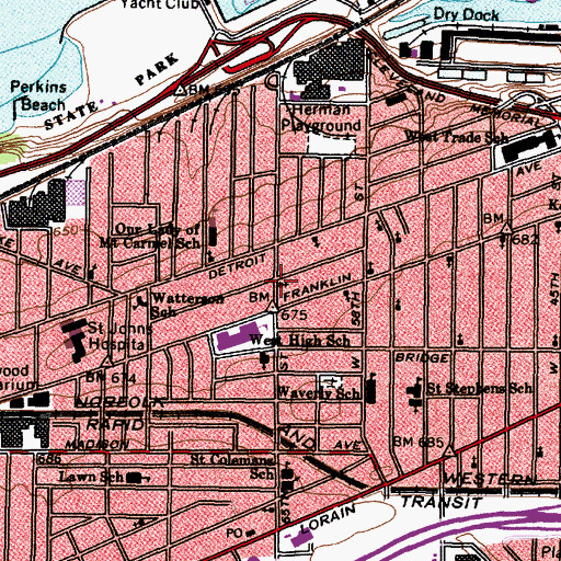 Topographic Map of Bethany Presbyterian Church, OH