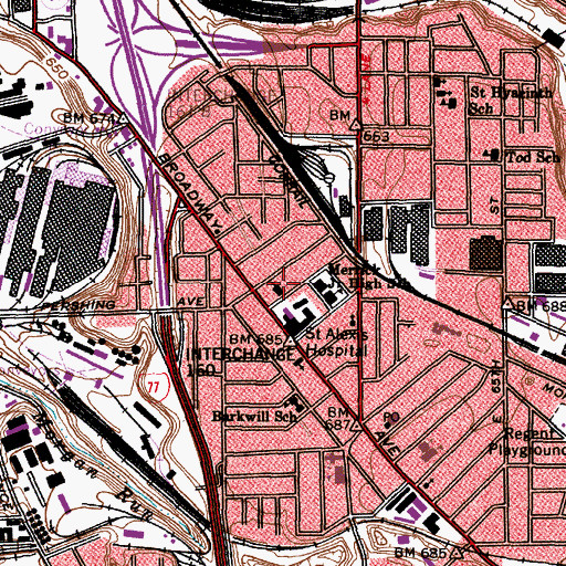 Topographic Map of Bethlehem Congregational Church (historical), OH