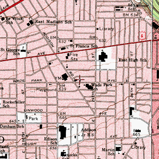 Topographic Map of Bethlehem Evangelical Lutheran Church (historical), OH