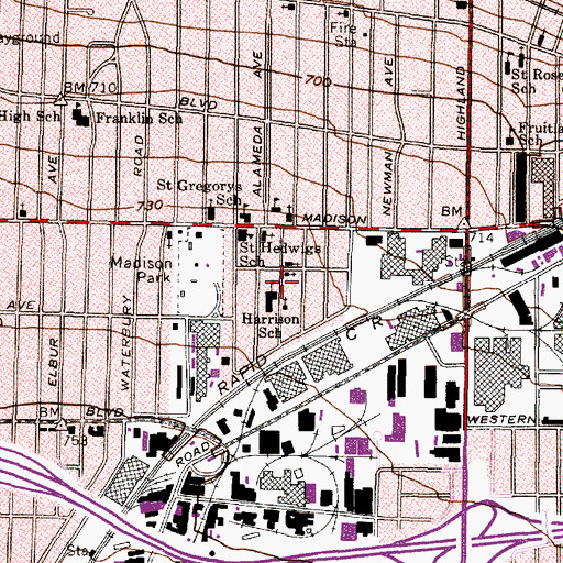 Topographic Map of Birds Nest, OH