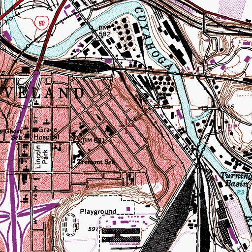 Topographic Map of Camp Cleveland (historical), OH