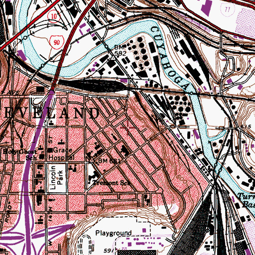 Topographic Map of Camp Wade (historical), OH