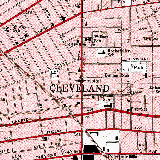 Topographic Map of Chronic Illness Center, OH
