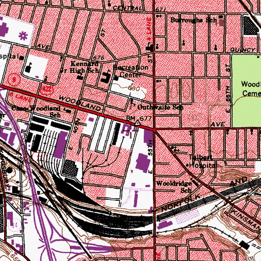 Topographic Map of Cleveland Seminary for Girls (historical), OH
