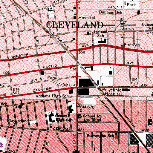 Topographic Map of Cottage Chapel (historical), OH