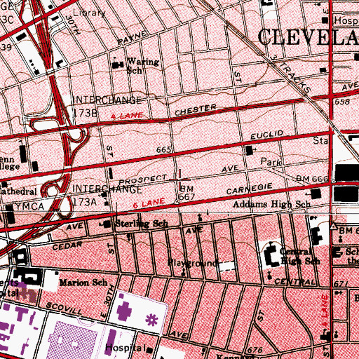 Topographic Map of Emmanuel Chapel (historical), OH