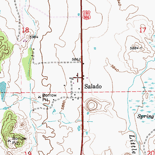 Topographic Map of Salado, AZ