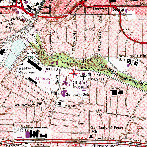 Topographic Map of Fairhill Mental Health Center, OH