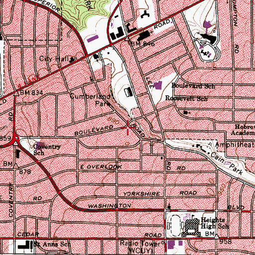 Topographic Map of Fairmount Methodist Episcopal Church (historical), OH
