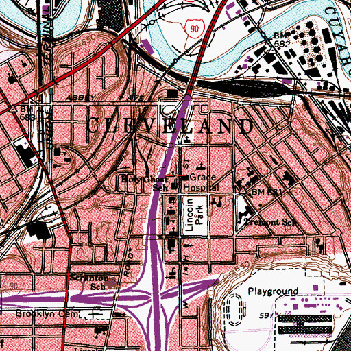 Topographic Map of Holy Ghost Byzantine Catholic Church, OH