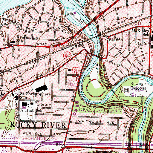 Topographic Map of Immanuel Lutheran Church, OH