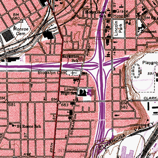 Topographic Map of Immanuel Lutheran Church, OH