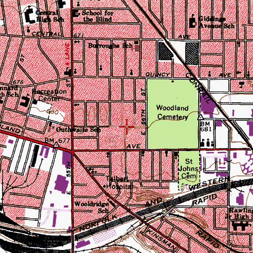 Topographic Map of First Scandinavian Evangelical Lutheran Church (historical), OH