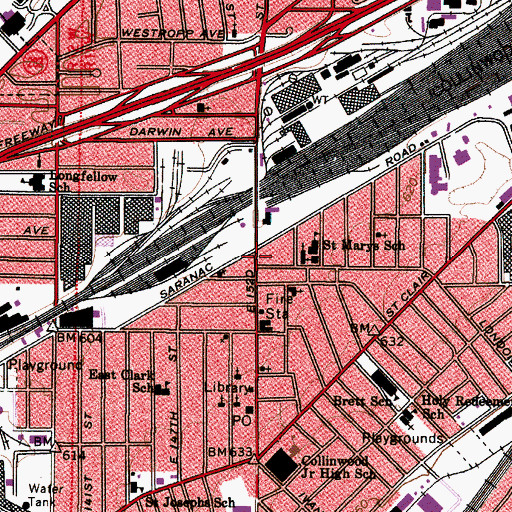 Topographic Map of Four Points, OH