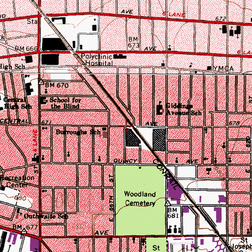 Topographic Map of Garden Street Mission (historical), OH