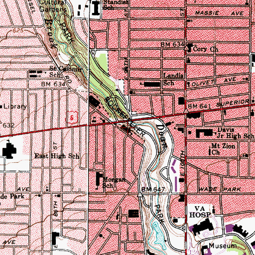 Topographic Map of Lulu Diehl Junior High School, OH