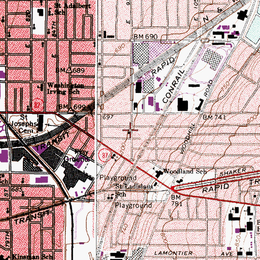Topographic Map of Most Holy Trinity Byzantine Catholic Church, OH