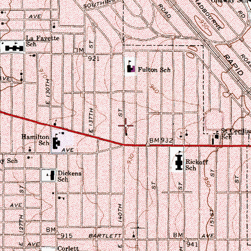 Topographic Map of Mount Pleasant, OH
