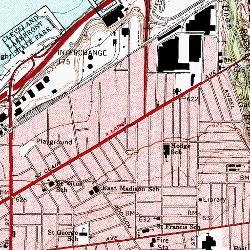 Topographic Map of North Congregational Church (historical), OH
