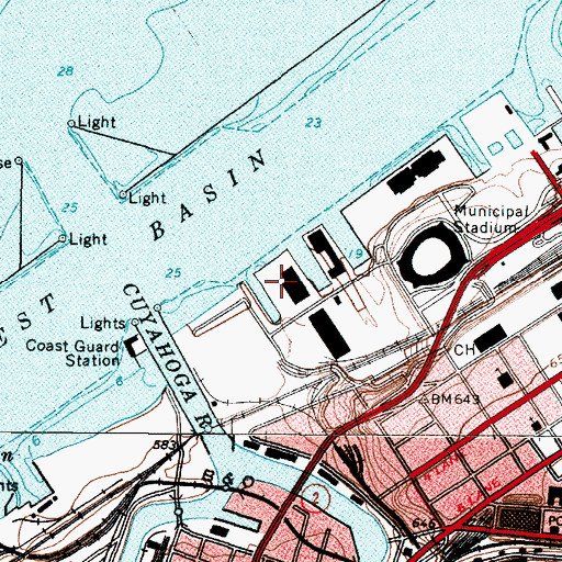 Topographic Map of Dock Number 24, OH