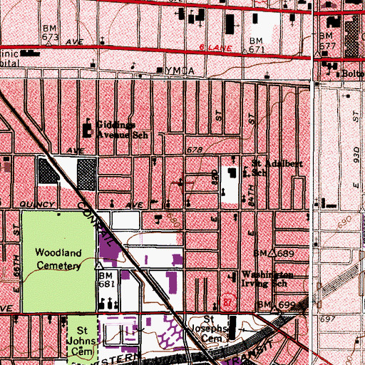 Topographic Map of Our Lady of the Blessed Sacrament Catholic Church, OH