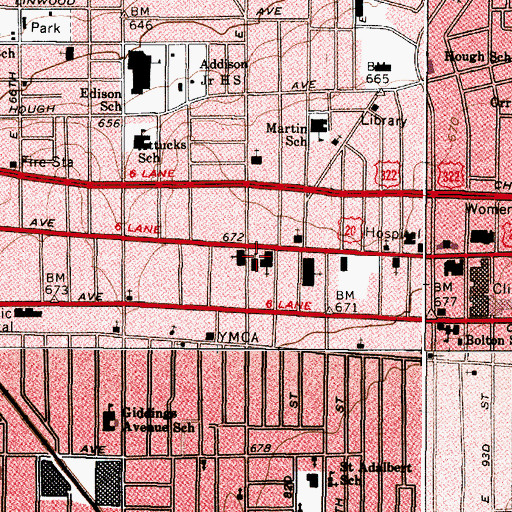 Topographic Map of Saint Agnes School, OH