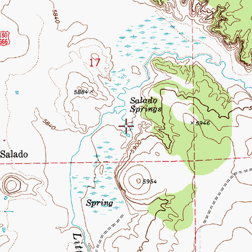 Topographic Map of Salado Springs, AZ
