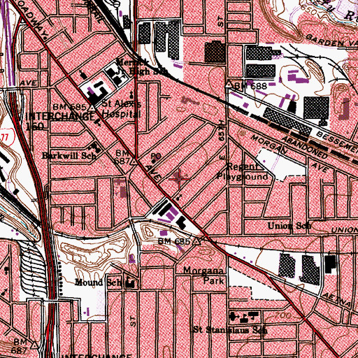 Topographic Map of Saint Johns Day School (historical), OH