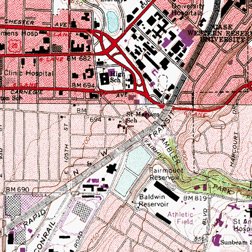 Topographic Map of Saint Marian Catholic Church, OH