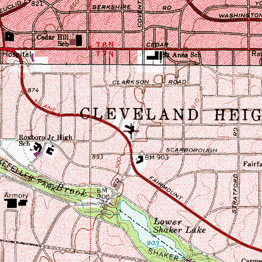 Topographic Map of Saint Pauls Episcopal Church, OH