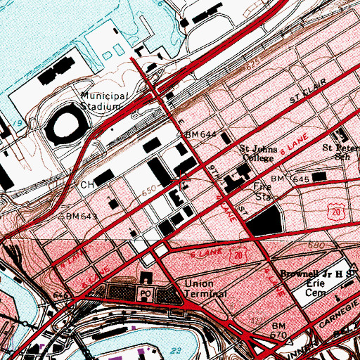 Topographic Map of Saint Marys Orphan Asylum for Females (historical), OH