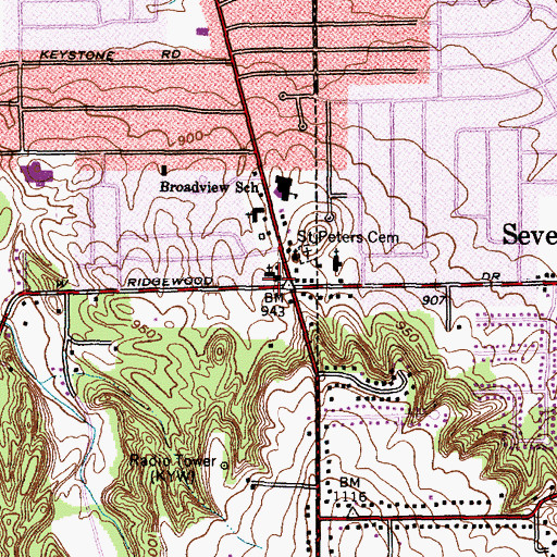 Topographic Map of Saint Sava Serbian Orthodox Church, OH
