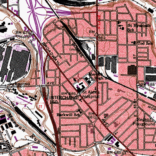 Topographic Map of Schauffler College of Religious and Social Work (historical), OH