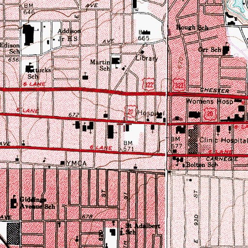 Topographic Map of Street Academy (historical), OH