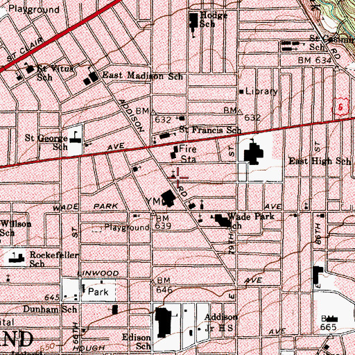 Topographic Map of Swedish Congregational Church (historical), OH