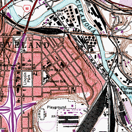 Topographic Map of Tremont, OH
