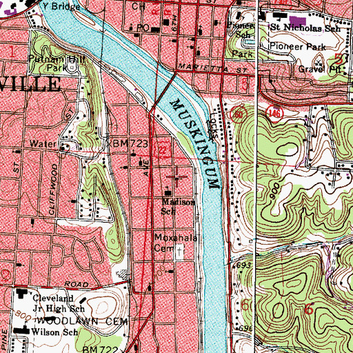 Topographic Map of Calvary Baptist Church, OH