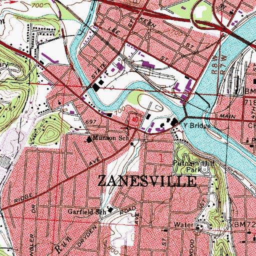 Topographic Map of Coburn United Methodist Church, OH