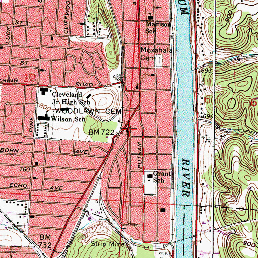 Topographic Map of Fair Oaks Baptist Church, OH