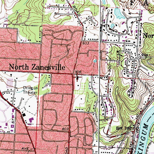 Topographic Map of First Christian Church, OH