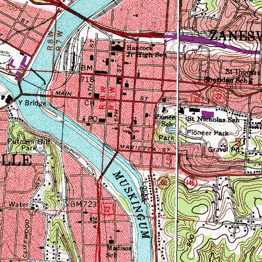Topographic Map of First Church of Christ Scientist, OH